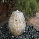 Large stone sculptural fountain carved from bamboo marble