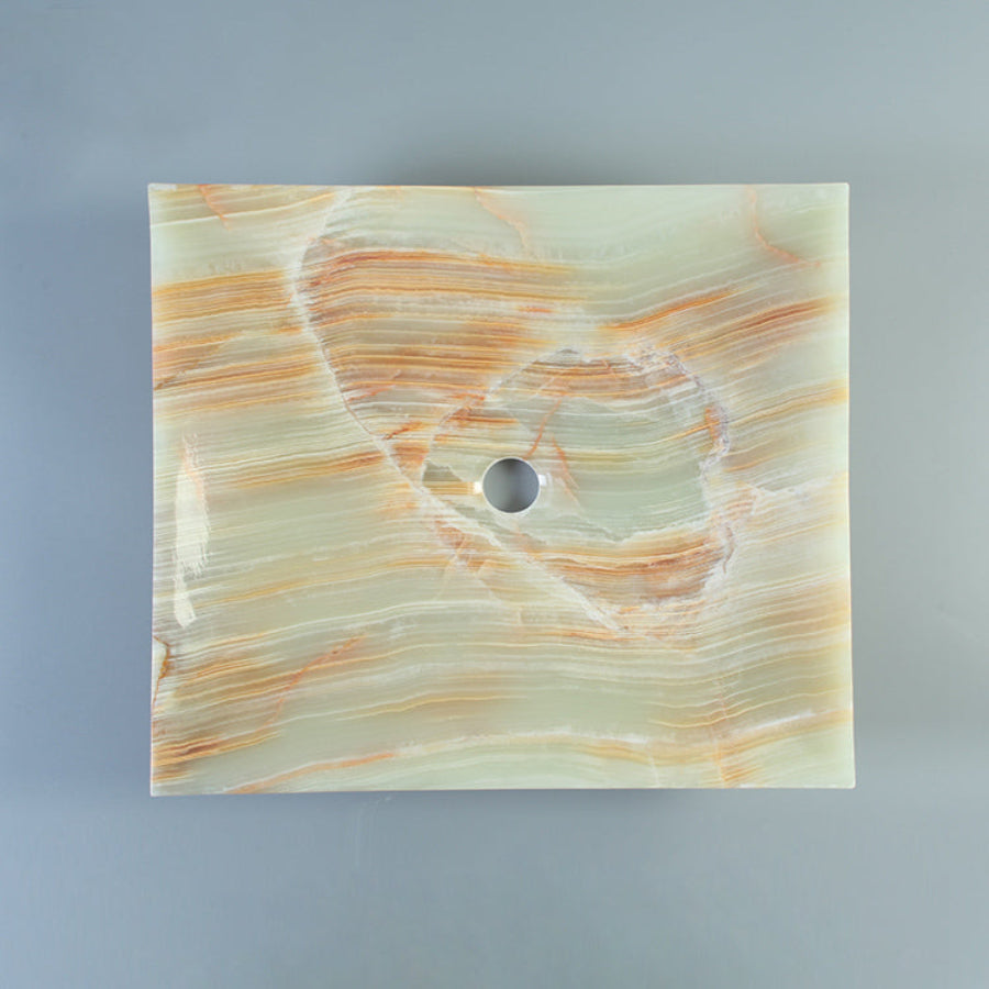 Square Onyx Zen Vessel Bath sink with a polished finish