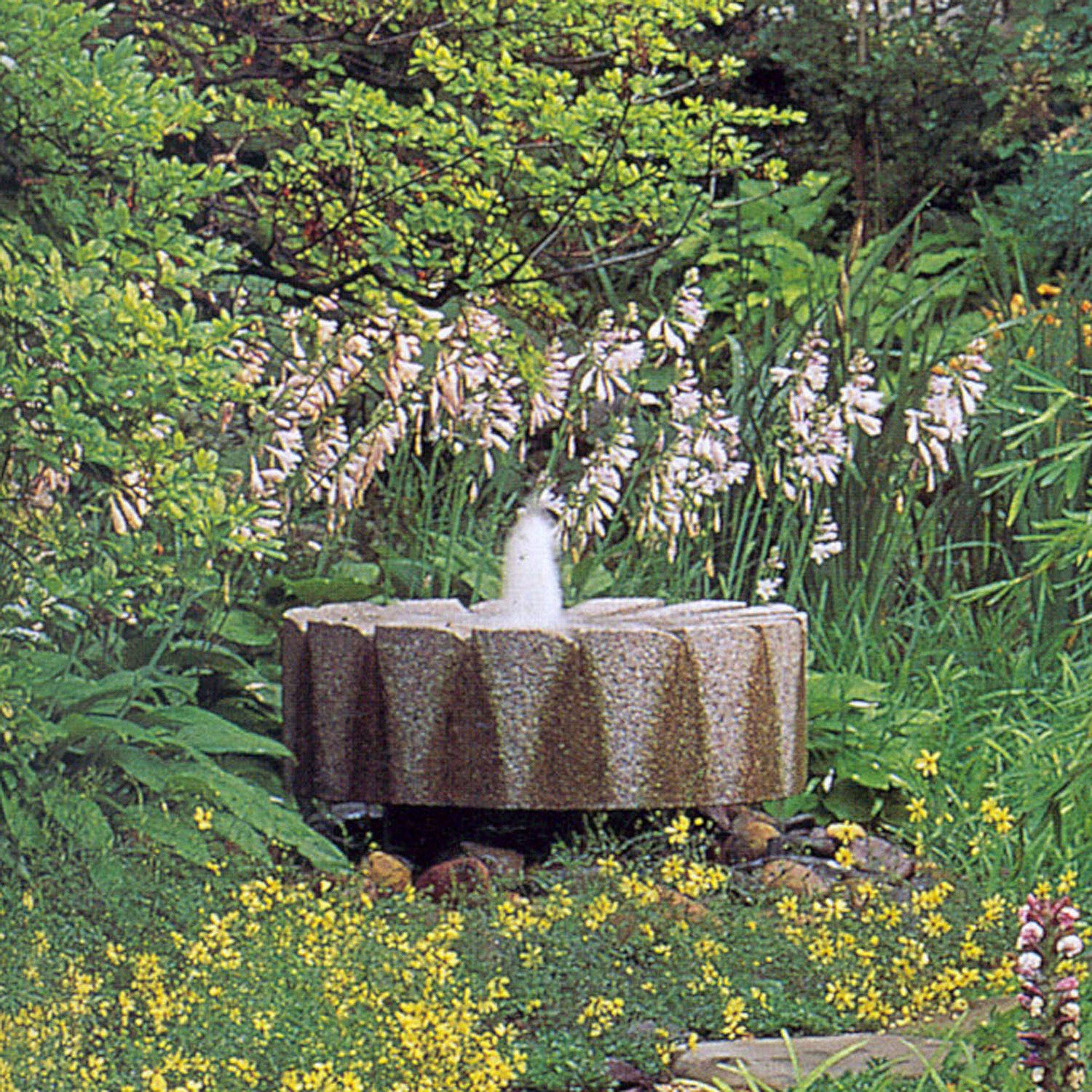 Millstone Fountain carved from Rose Granite