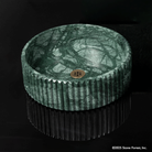 Round Fluted Vessel Sink in verdi indio marble
