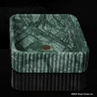 Square Fluted Vessel Sink in verdi indio marble