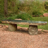 Black Granite Boulder Slab Bench