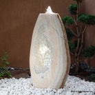 Stone Forest 48"h onyx Pebble garden fountain hand carved from natural stone