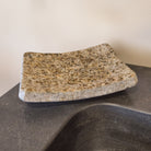 Stone Forest Beige Granite rectangular dishes have a ridged bottom. 6" x 4" x 1"h