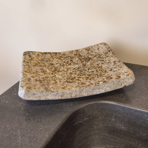Stone Forest Beige Granite rectangular dishes have a ridged bottom. 6
