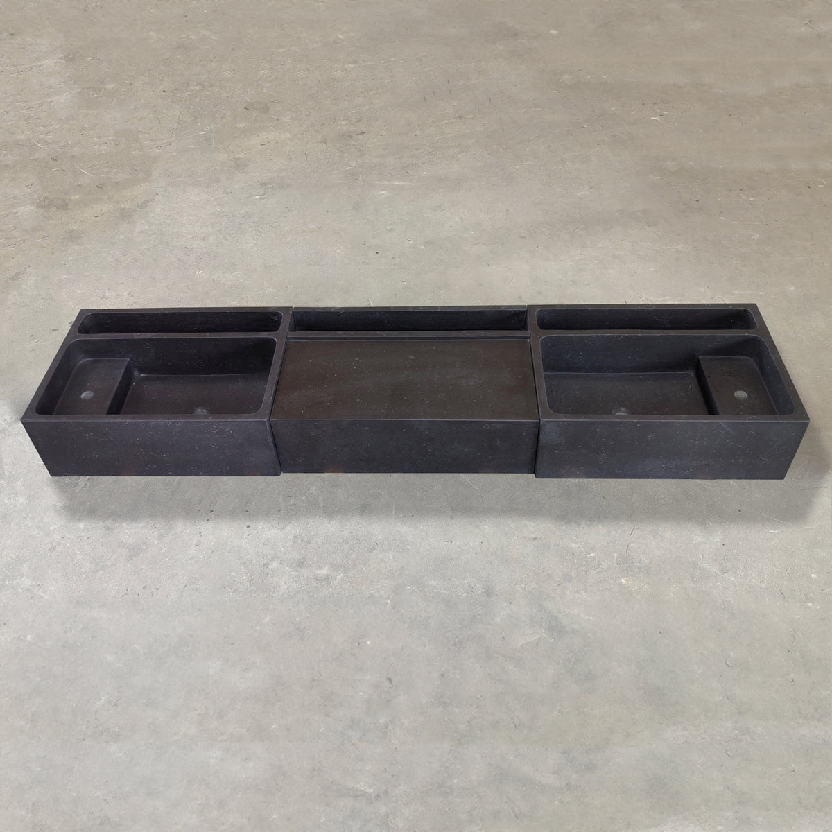 Custom Three Piece Vanity Sink in Noce Basalt image 1 of 3