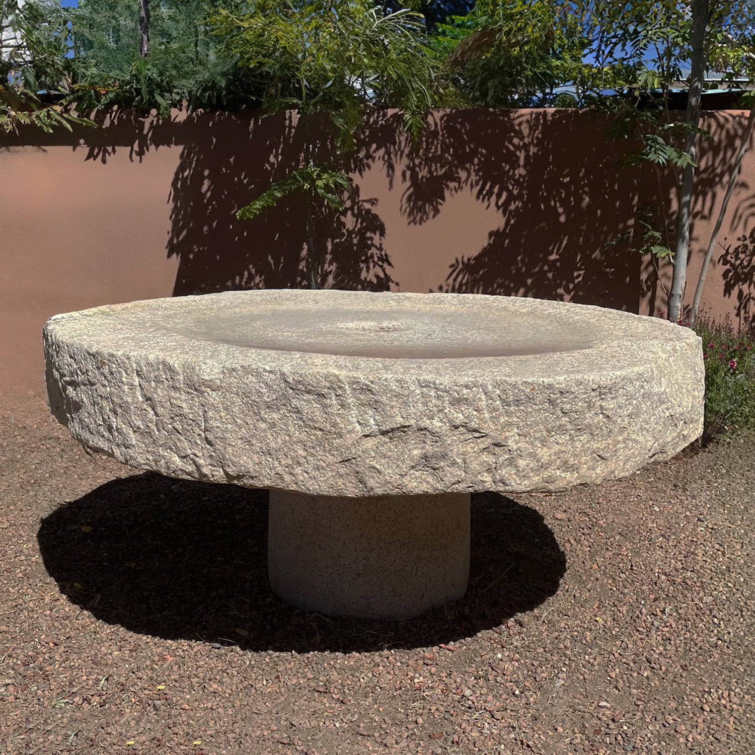 Colossal Antique Millstone in beige granite