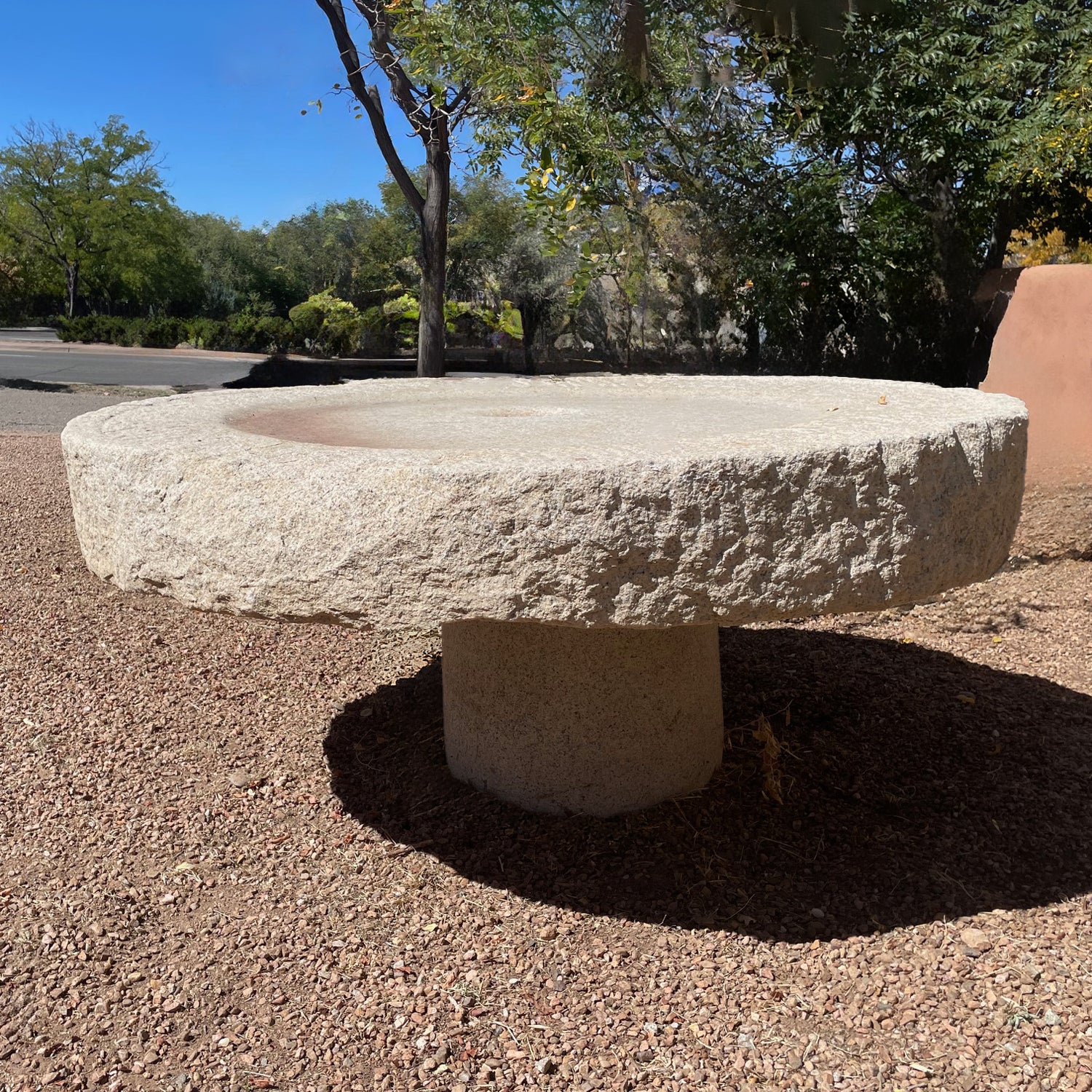 Colossal Antique Millstone in beige granite