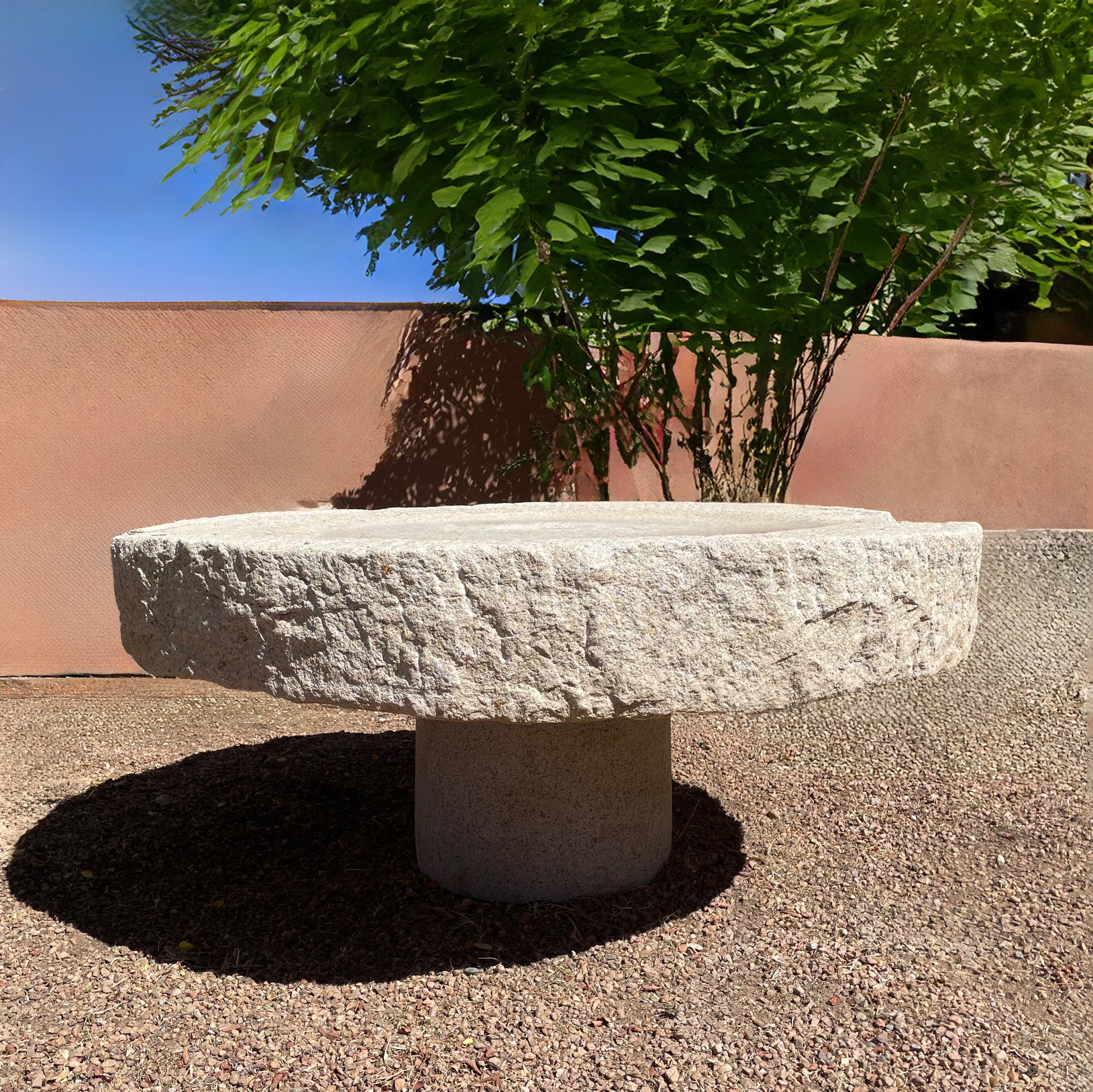 Colossal Antique Millstone in beige granite