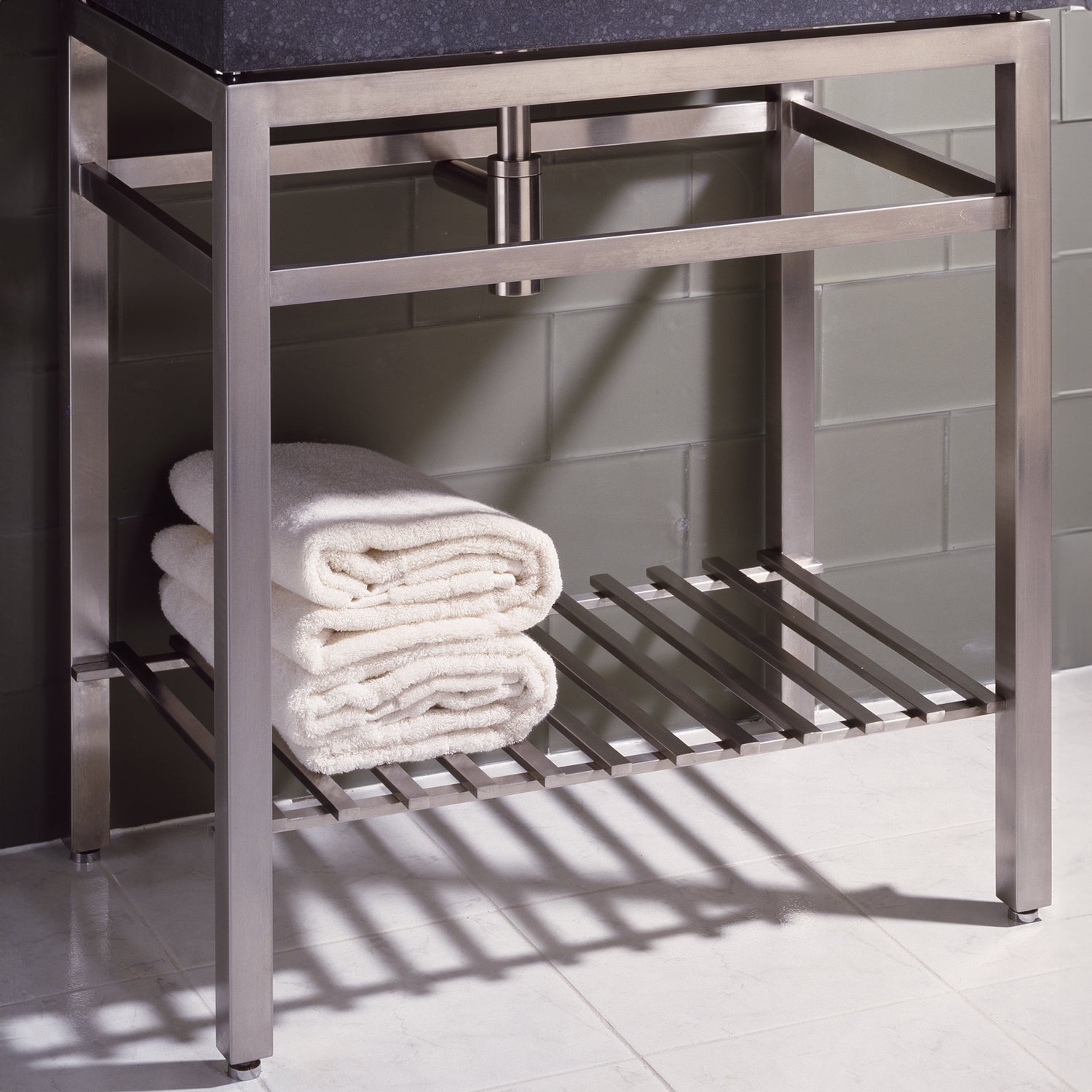 31.5 " wide Stainless Steel Vanity with Shelf