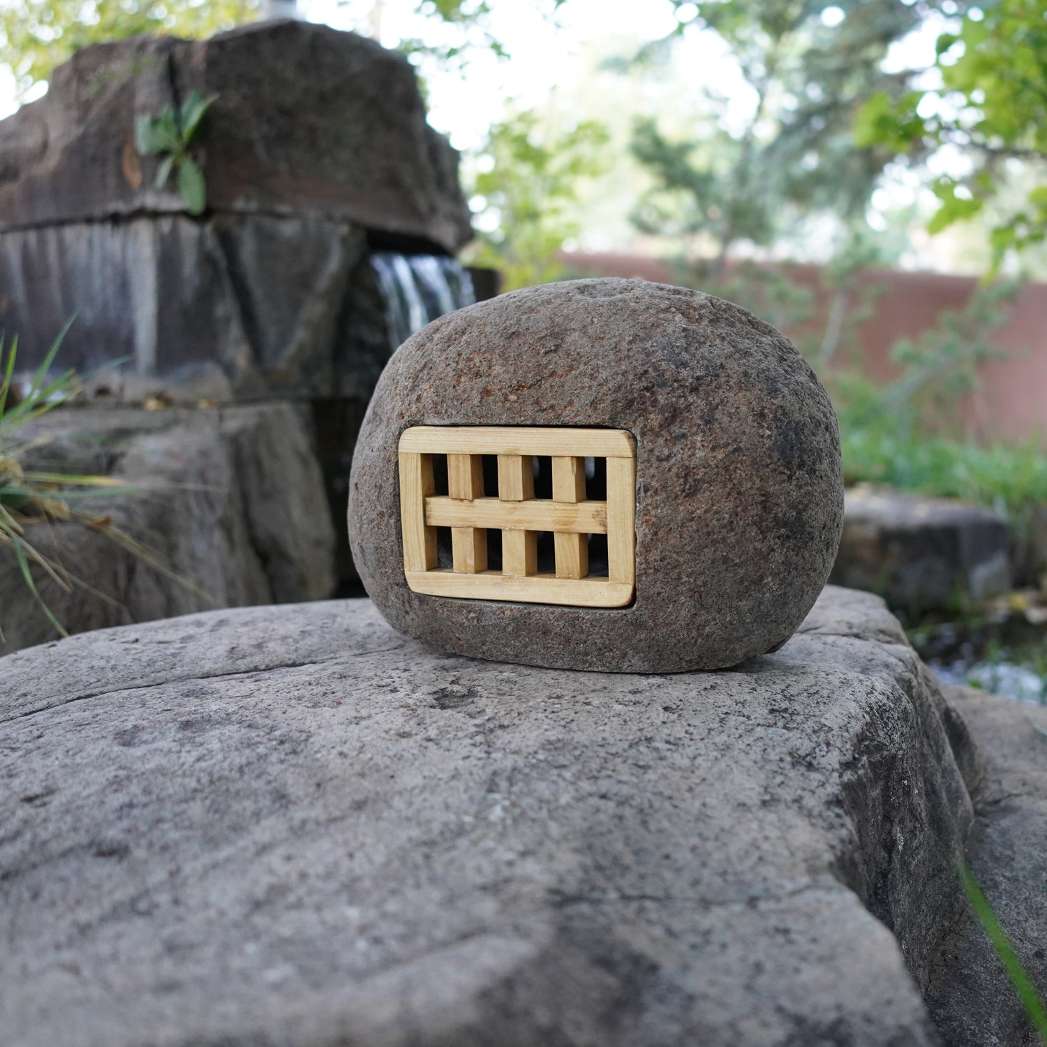 Ishi Lantern with light wood window side 