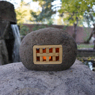 Ishi Lantern with light wood window side 