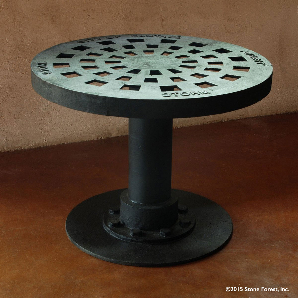 Storm Drain Coffee Table, Cast Iron image 1 of 2