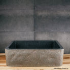 Natural Front Farmhouse Sink carved from black granite