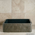 Natural Front Farmhouse Sink carved from black granite