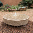 Old World Millstone Fountain in beige granite