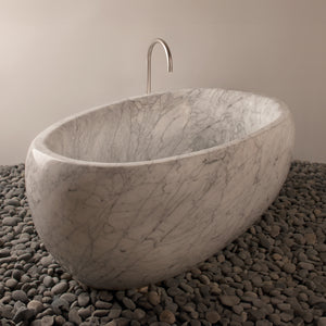 Custom Oval Tub in carrara marble image 1 of 1