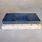 Custom Vanity Top with integral sink in black granite