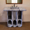 Cylinder Pedestal in Granito Selva Marble