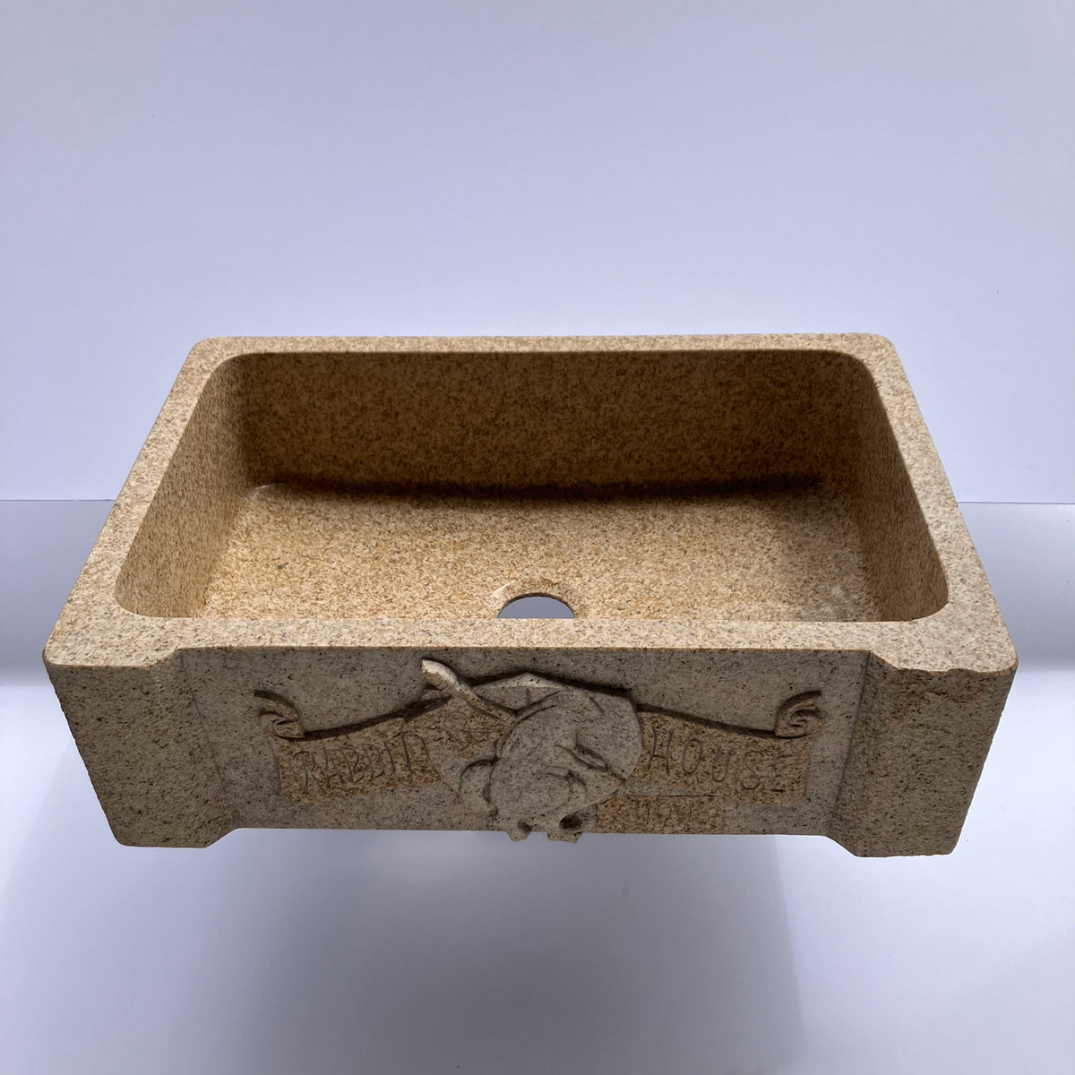 Rabbit House Farmhouse Kitchen Sink, Beige Granite image 2 of 5