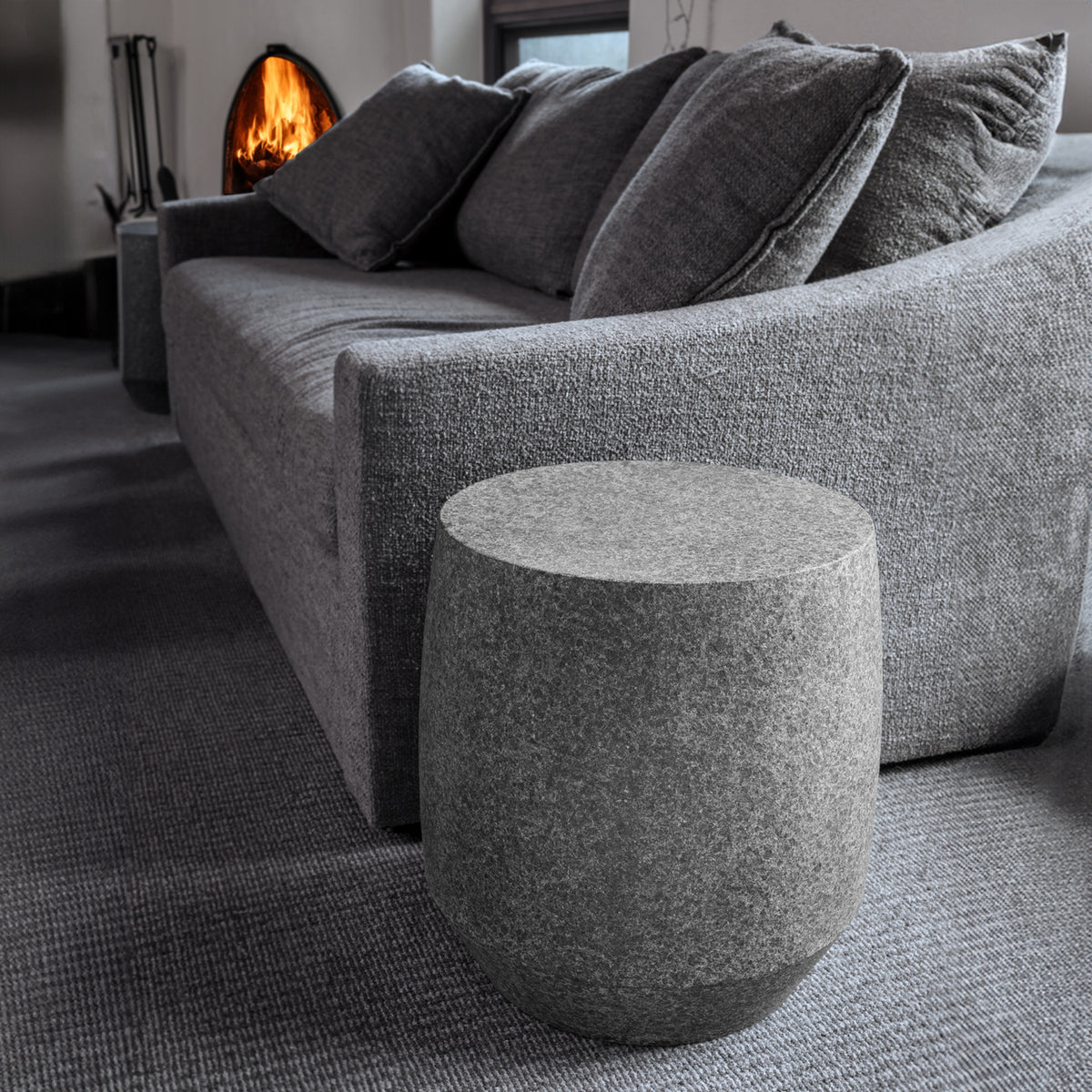 Siena side table in basalt with a diamond finish image 2 of 4