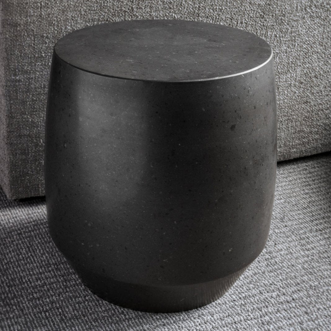 Siena side table in honed basalt image 3 of 4