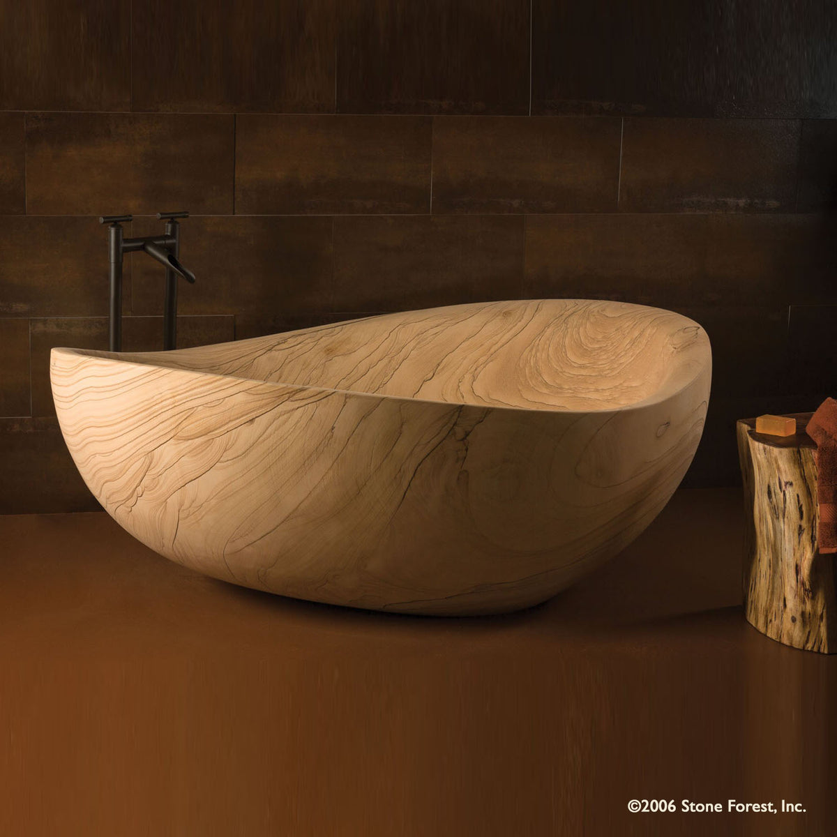 Stone Forest free standing  Papillon Bathtub in sandstone image 3 of 7