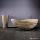 Stone Forest free standing  Papillon Bathtub in silver travertine
