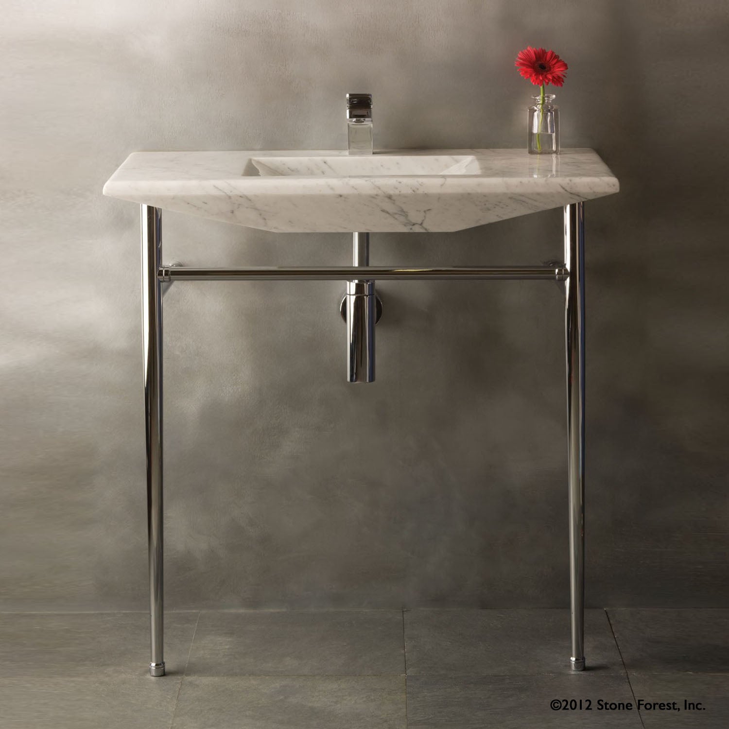 Cortina Console Sink  carrara marble 