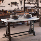 Industrial Console  Cast Iron and Marble