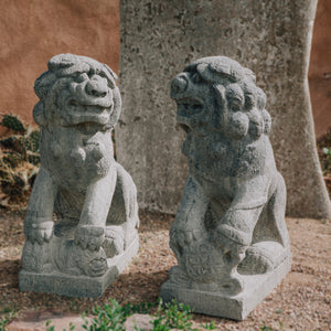 Hand Carved Antique Stone Lions image 3 of 3
