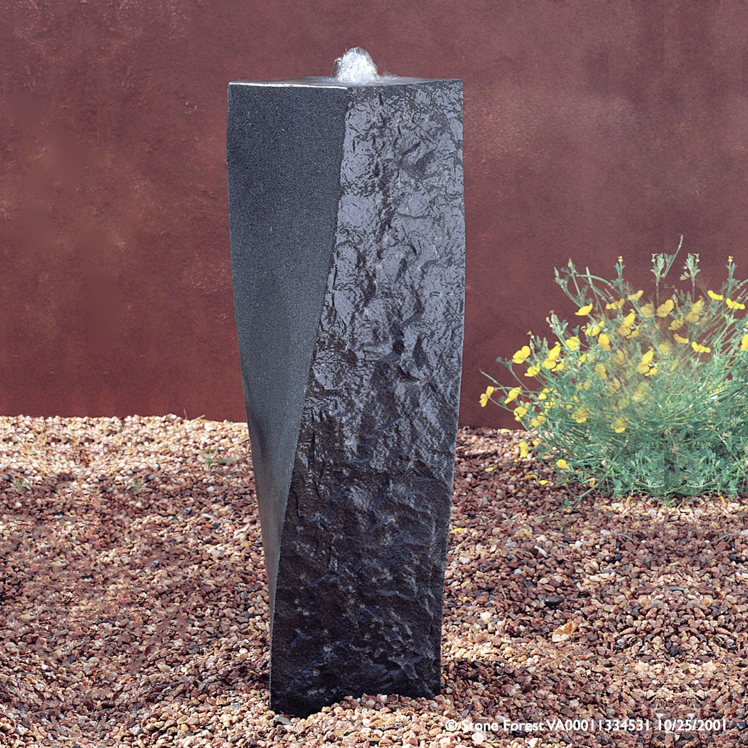 Stone Forest Blue-gray granite hand carved Helix garden fountain
