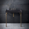 Ventus Bath Sink with Faucet Deck paired with Elemental Facet Vanity Legs
