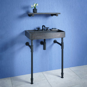 Lumbre Sink paired with Elemental Facet Vanity Legs image 1 of 3
