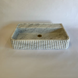 Fluted Lumbre - Carrara Marble image 1 of 2