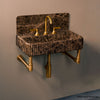 Fluted Lumbre Sink with Splash paired with Elemental Facet Wall Unit