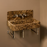 Fluted Lumbre Sink with Splash paired with Elemental Facet Wall Unit