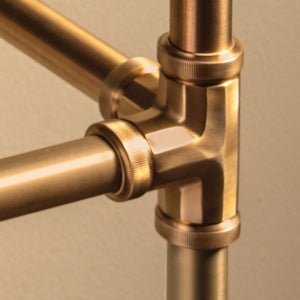 Detail of Aged Brass  Elemental  Facet Crossbar Stand image 3 of 4
