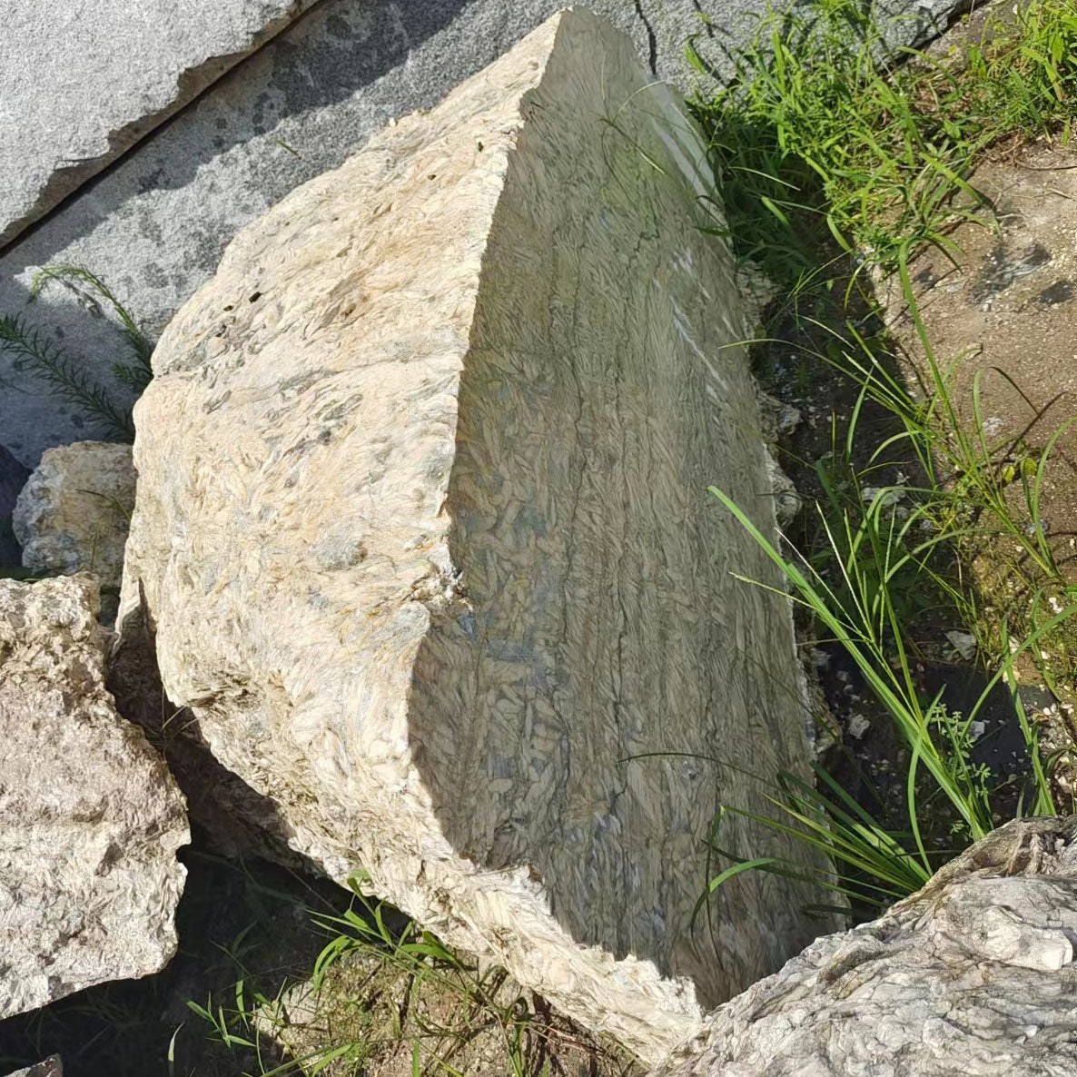 cut block of bamboo marble