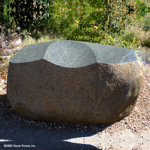 One of a kind Sculptural Barrier / stone seat, carved from a solid block of granite image 1 of 1