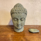 Buddha Head carved from green basalt