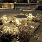 Custom basalt fountain in the snow