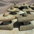 Stone Forest 15"h Wabi Stone Lanterns created from natural boulders using minimal carving. 