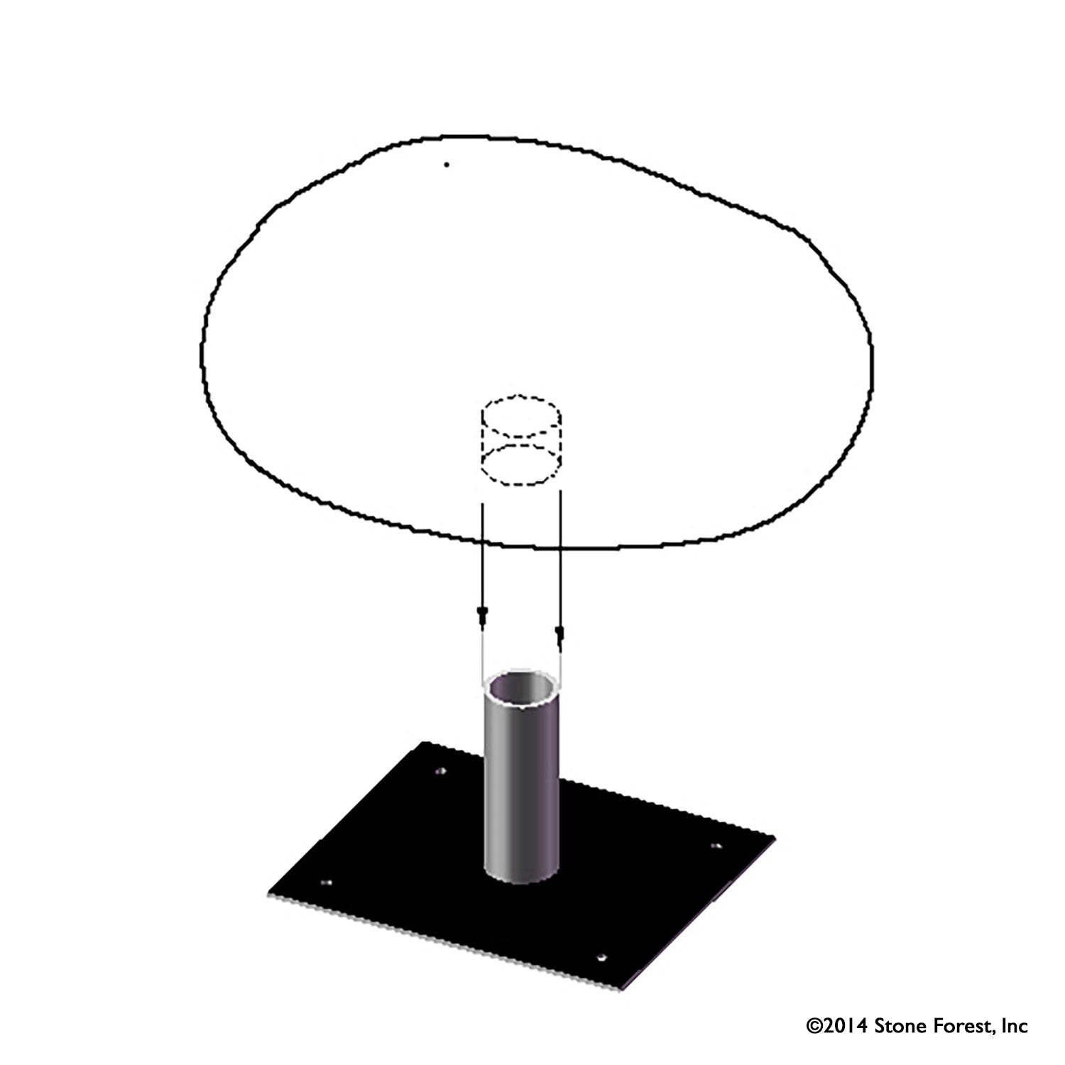 Diagram of Pebble Seat with Iron Stand