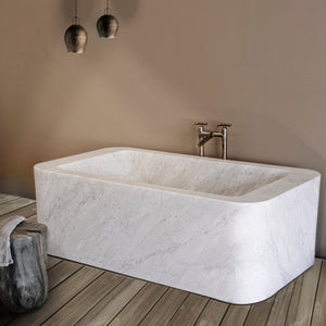 Custom Rectangular Tub in carrara marble image 1 of 1