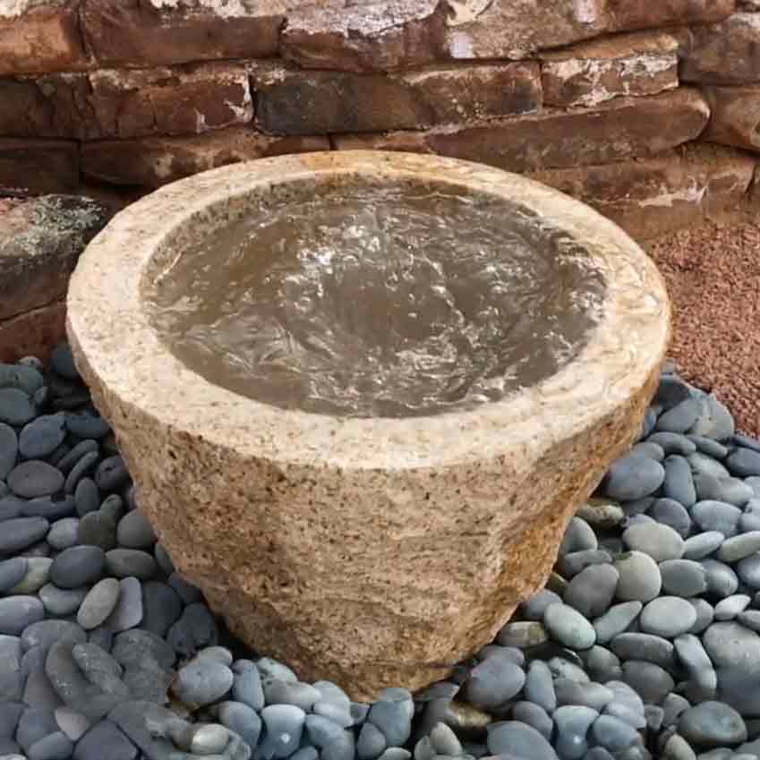 Rough Vessel drilled to be bubbler fountain