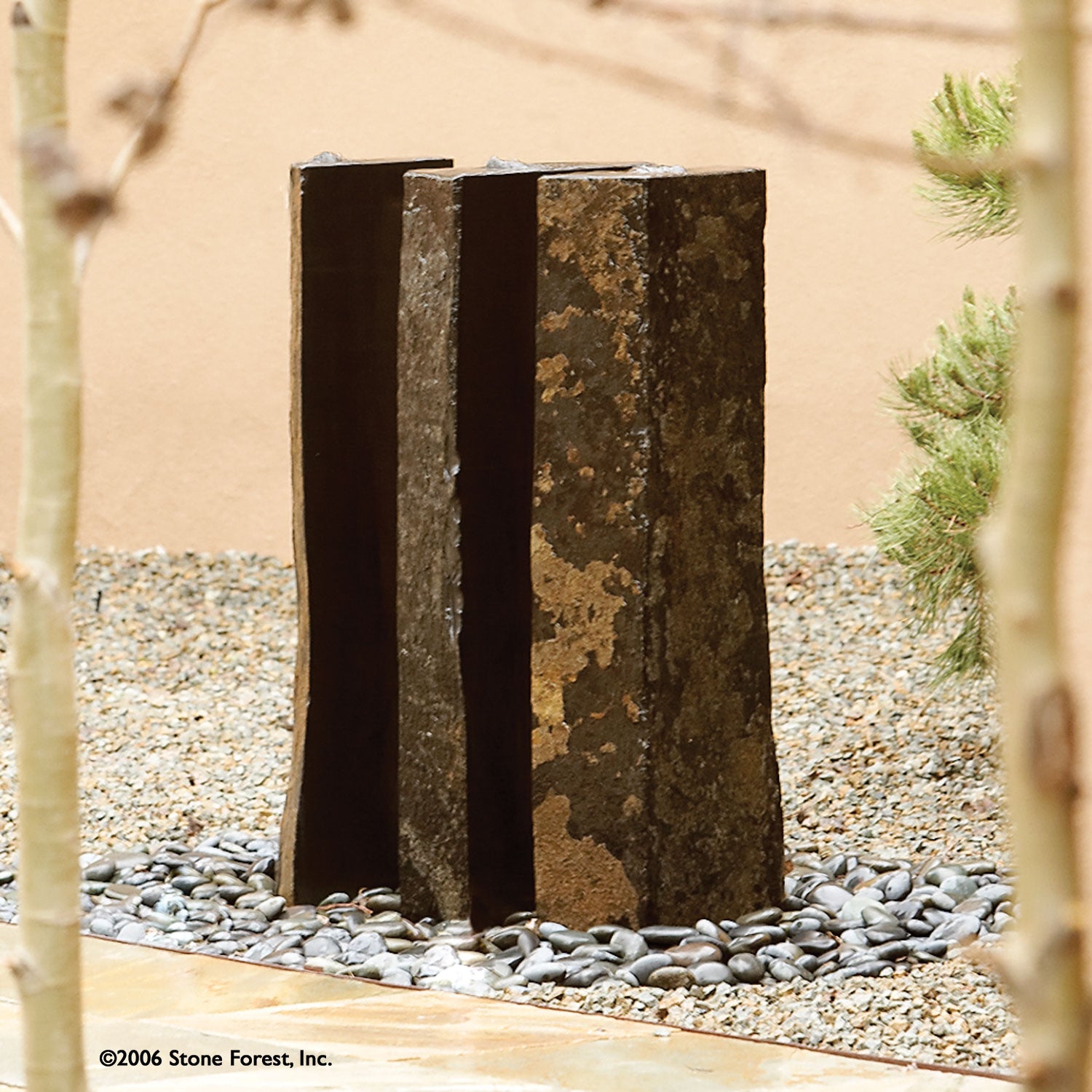 Triple Basalt Fountains (Sets of 3) made from Vertical Columnar Basalt