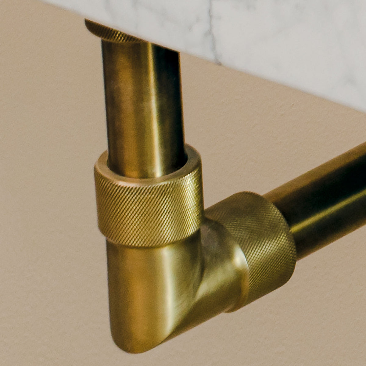 detail of ELemental Clasic knurled fitting in aged brass image 3 of 4