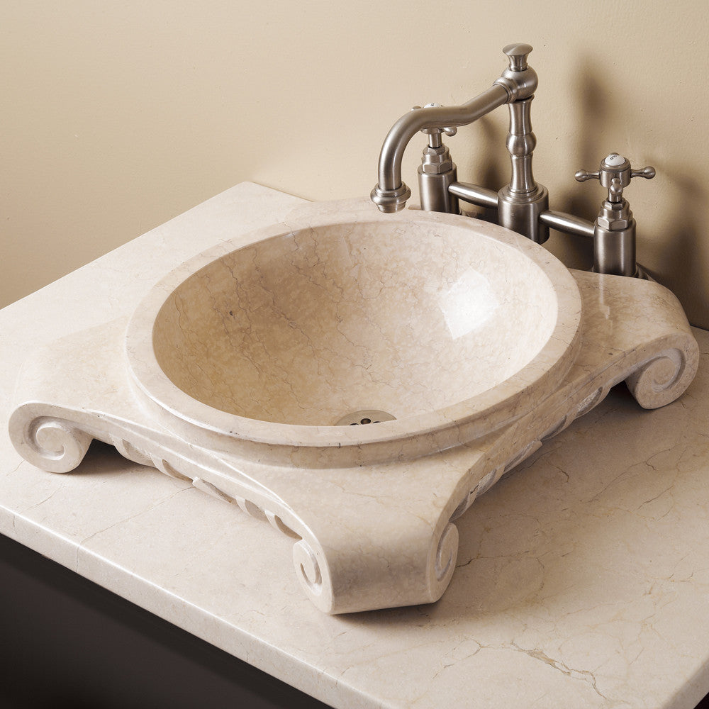 Stone Forest Papiro Cream Marble Corinthian partial drop in sink image 1 of 1