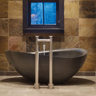 Stone Forest free standing  Papillon Bathtub in honed black granite